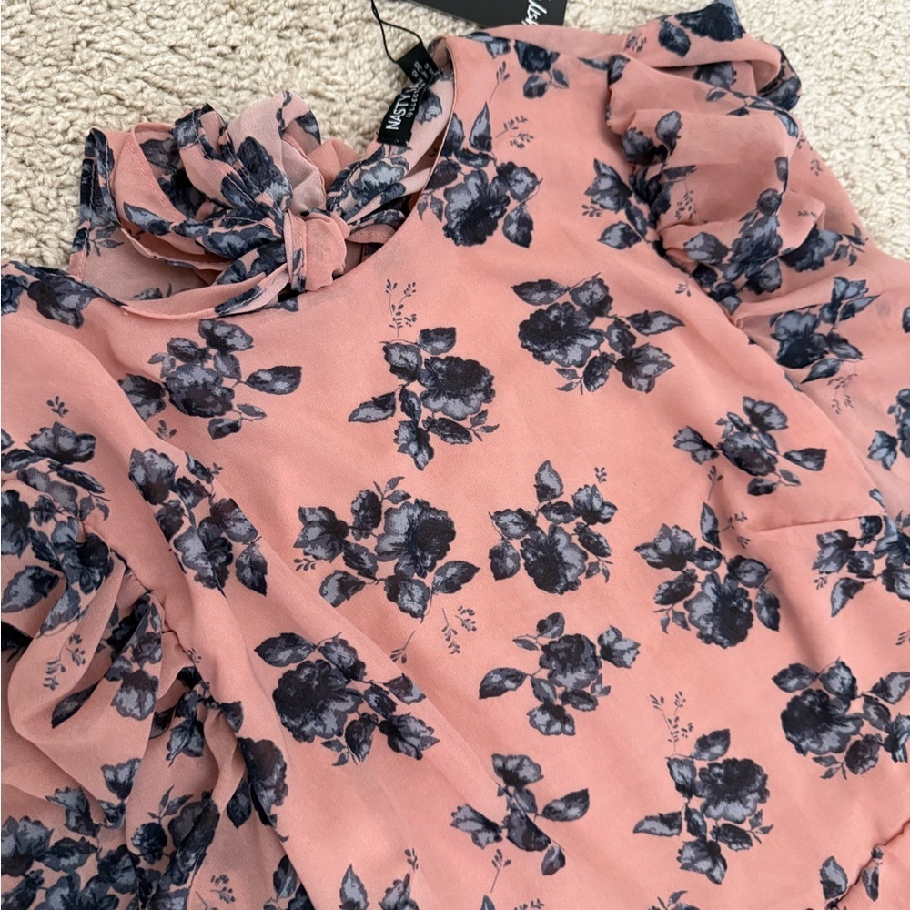 Nasty Gal Pink and Black Floral Dress - Picture 2 of 8